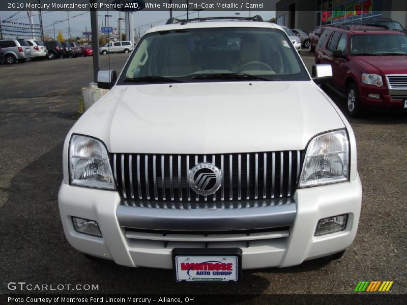 White Platinum Tri-Coat Metallic / Camel 2010 Mercury Mountaineer V8 Premier AWD