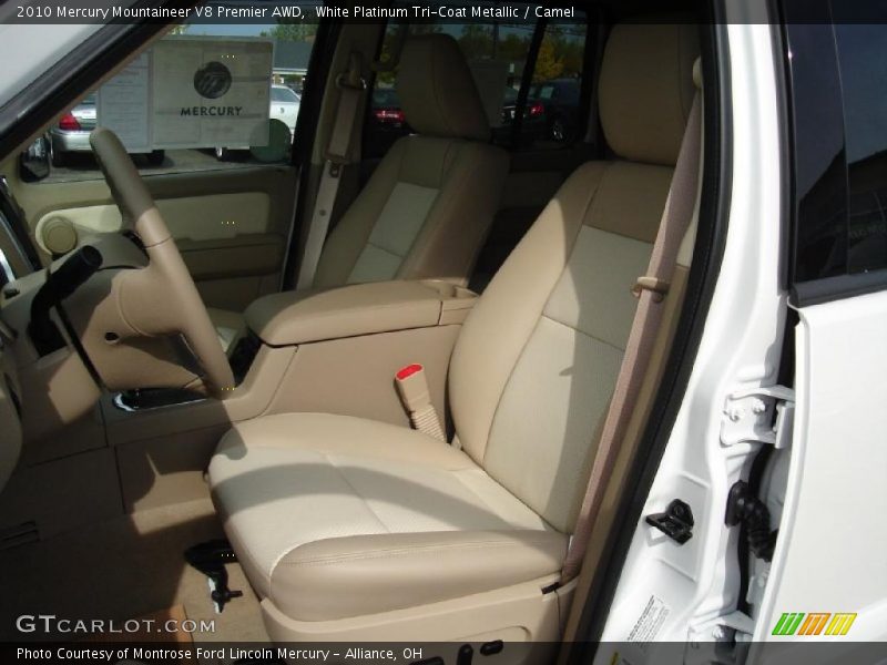 White Platinum Tri-Coat Metallic / Camel 2010 Mercury Mountaineer V8 Premier AWD