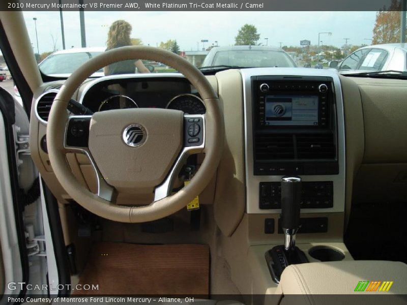 White Platinum Tri-Coat Metallic / Camel 2010 Mercury Mountaineer V8 Premier AWD