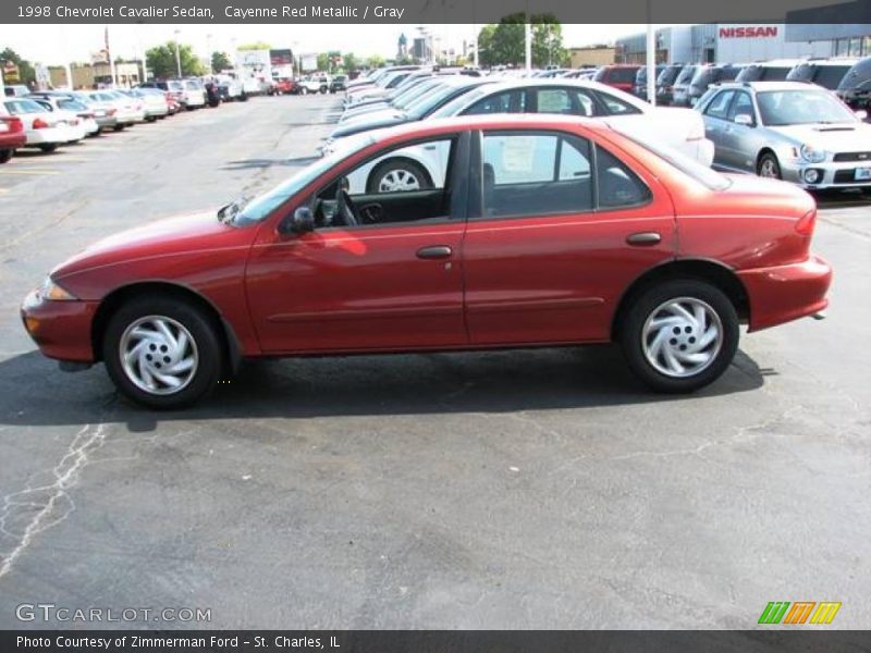 Cayenne Red Metallic / Gray 1998 Chevrolet Cavalier Sedan