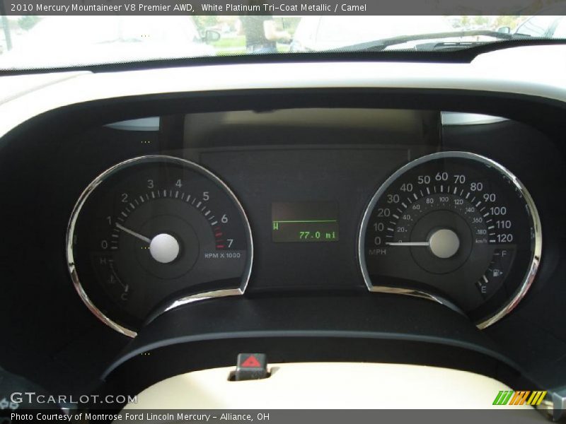 White Platinum Tri-Coat Metallic / Camel 2010 Mercury Mountaineer V8 Premier AWD