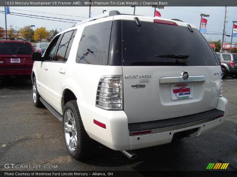 White Platinum Tri-Coat Metallic / Charcoal Black 2010 Mercury Mountaineer V8 Premier AWD