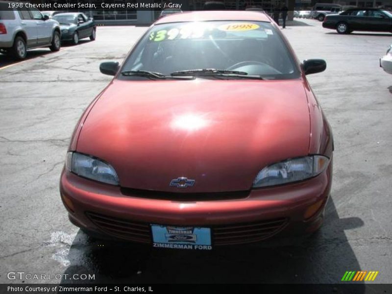 Cayenne Red Metallic / Gray 1998 Chevrolet Cavalier Sedan