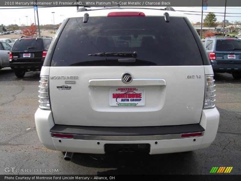 White Platinum Tri-Coat Metallic / Charcoal Black 2010 Mercury Mountaineer V8 Premier AWD