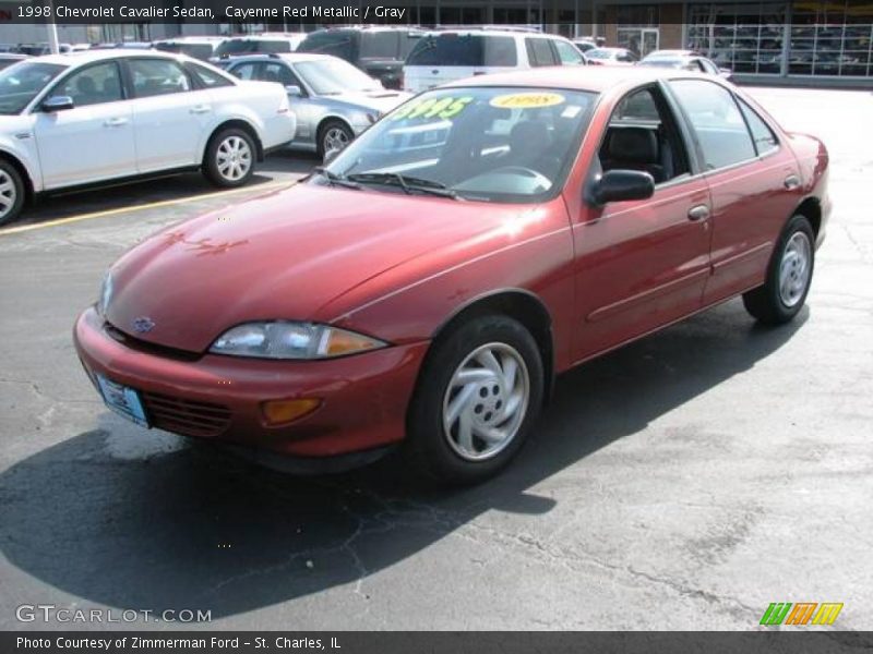Cayenne Red Metallic / Gray 1998 Chevrolet Cavalier Sedan