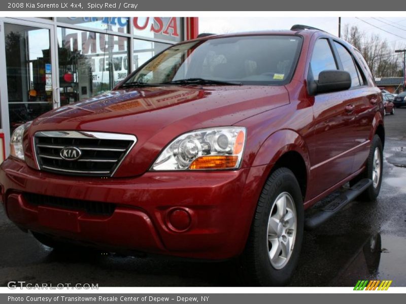Spicy Red / Gray 2008 Kia Sorento LX 4x4