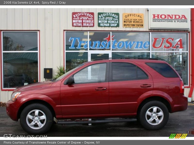 Spicy Red / Gray 2008 Kia Sorento LX 4x4