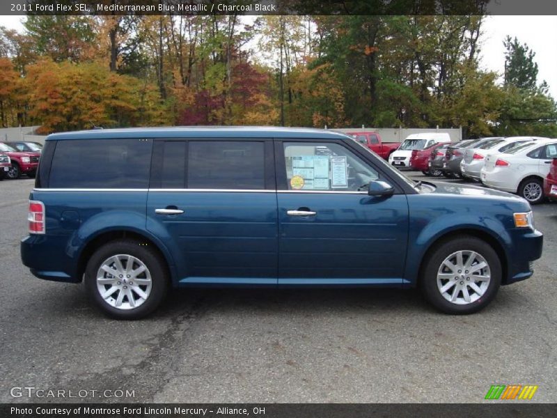 Mediterranean Blue Metallic / Charcoal Black 2011 Ford Flex SEL