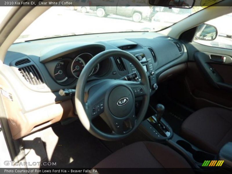 Clear White / Coffee 2010 Kia Forte EX
