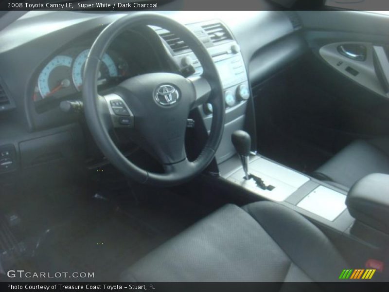 Super White / Dark Charcoal 2008 Toyota Camry LE