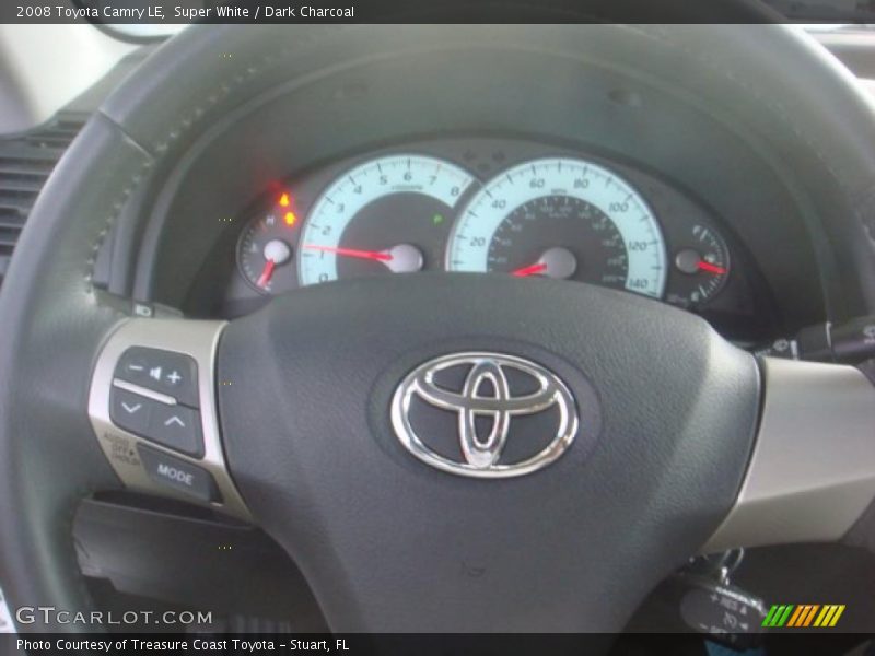 Super White / Dark Charcoal 2008 Toyota Camry LE