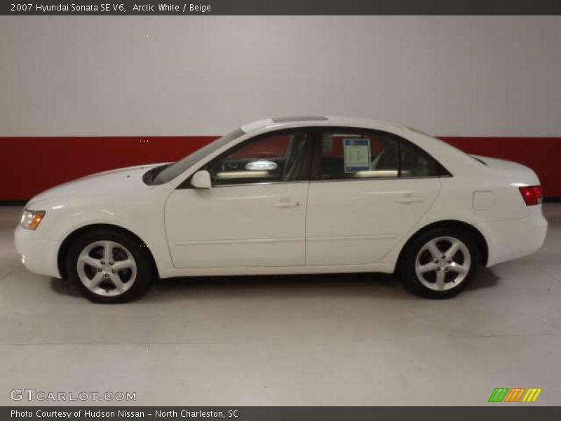 Arctic White / Beige 2007 Hyundai Sonata SE V6