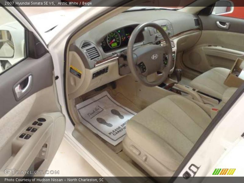 Arctic White / Beige 2007 Hyundai Sonata SE V6