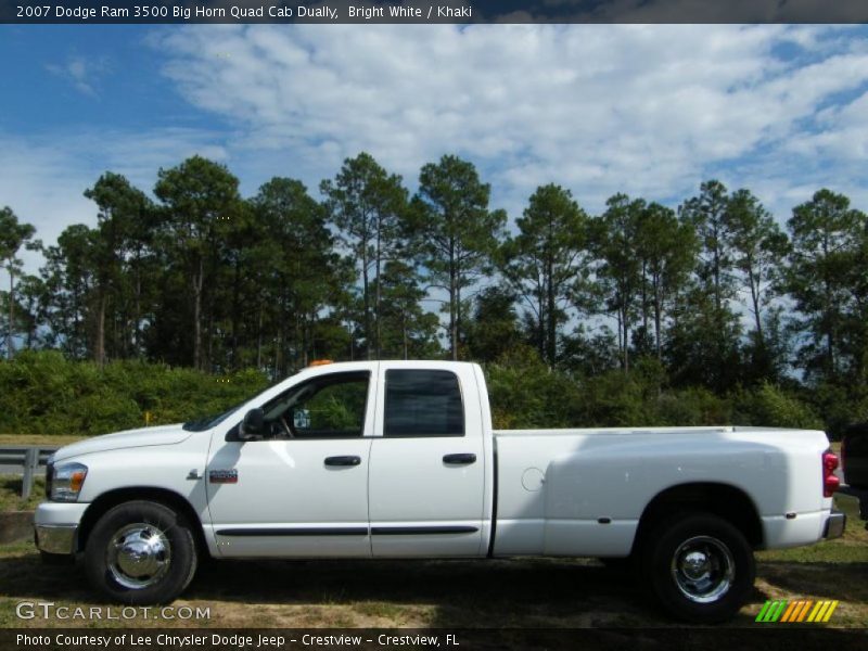 Bright White / Khaki 2007 Dodge Ram 3500 Big Horn Quad Cab Dually