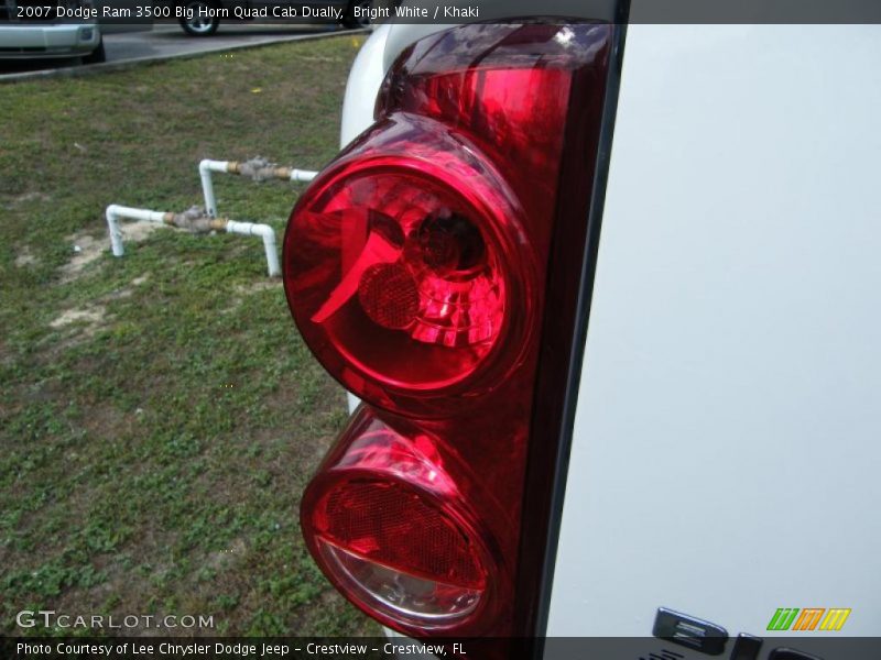 Bright White / Khaki 2007 Dodge Ram 3500 Big Horn Quad Cab Dually