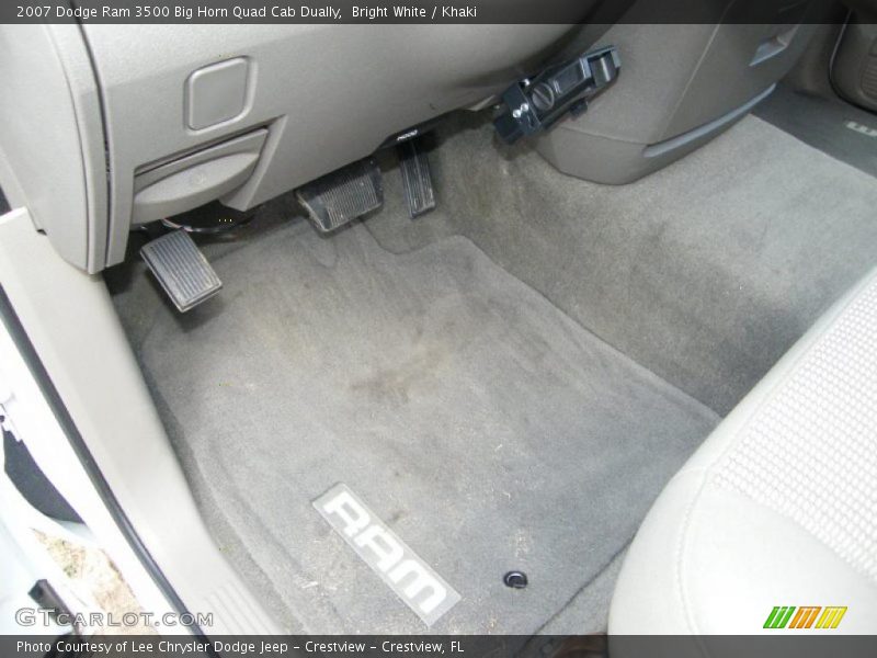 Bright White / Khaki 2007 Dodge Ram 3500 Big Horn Quad Cab Dually