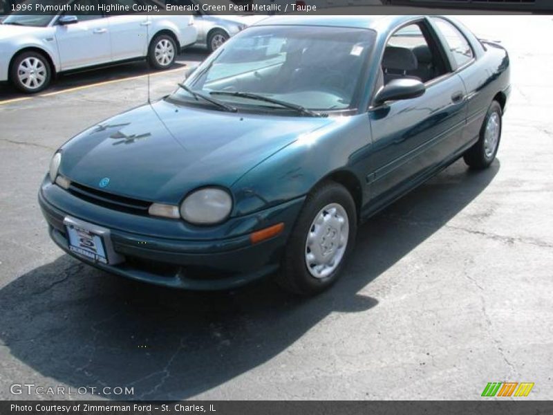 Emerald Green Pearl Metallic / Taupe 1996 Plymouth Neon Highline Coupe