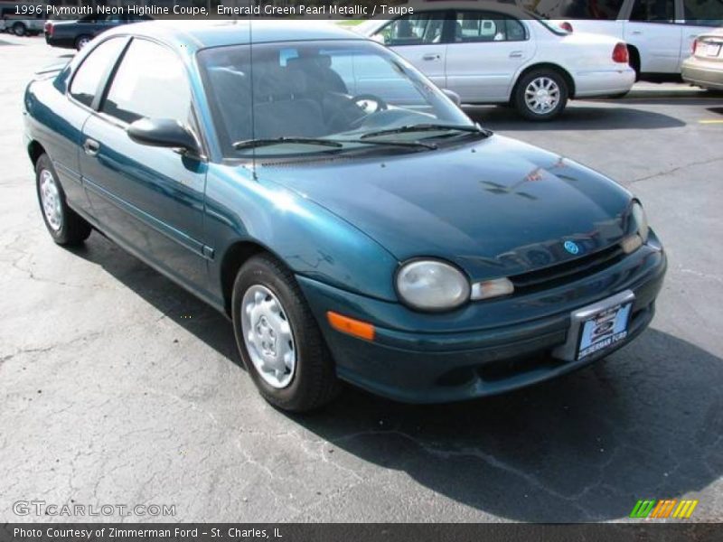 Emerald Green Pearl Metallic / Taupe 1996 Plymouth Neon Highline Coupe