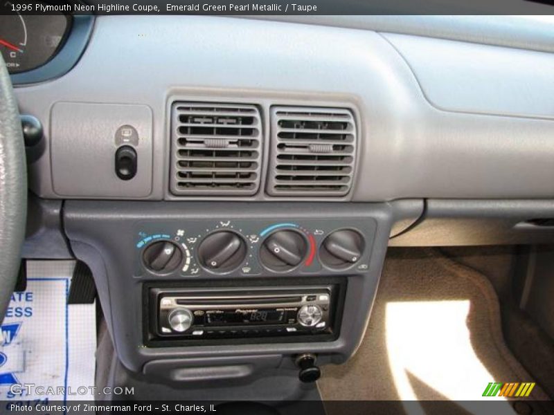 Emerald Green Pearl Metallic / Taupe 1996 Plymouth Neon Highline Coupe