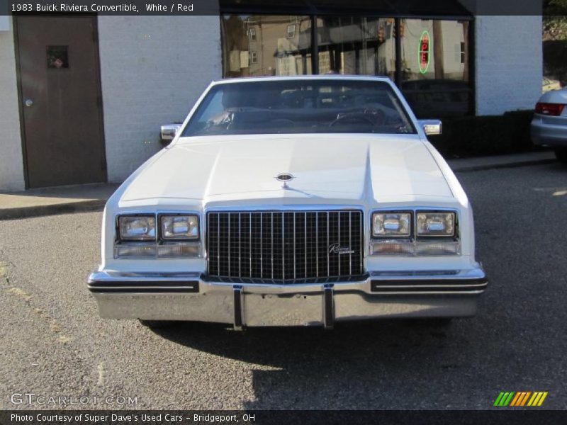 White / Red 1983 Buick Riviera Convertible