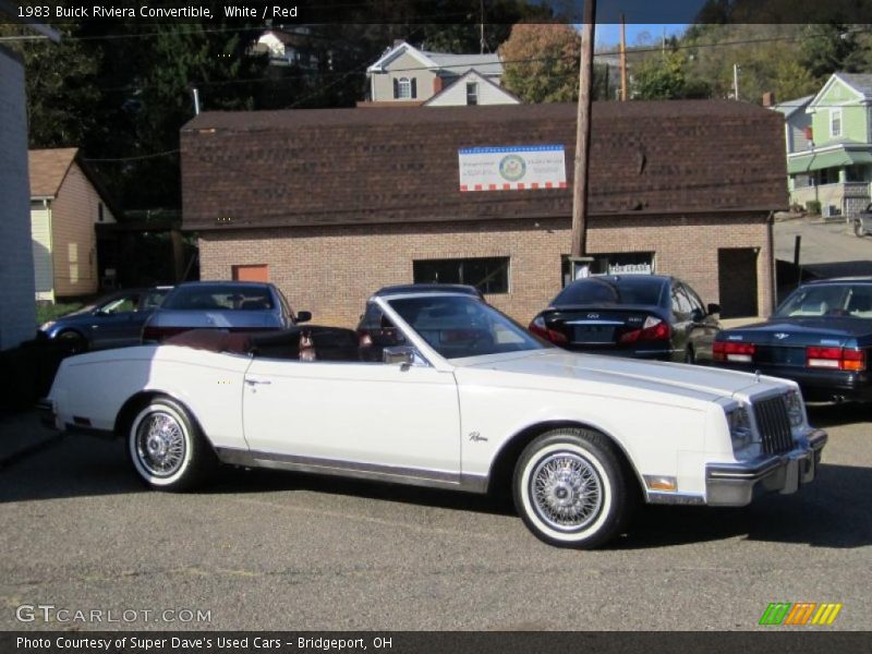 White / Red 1983 Buick Riviera Convertible