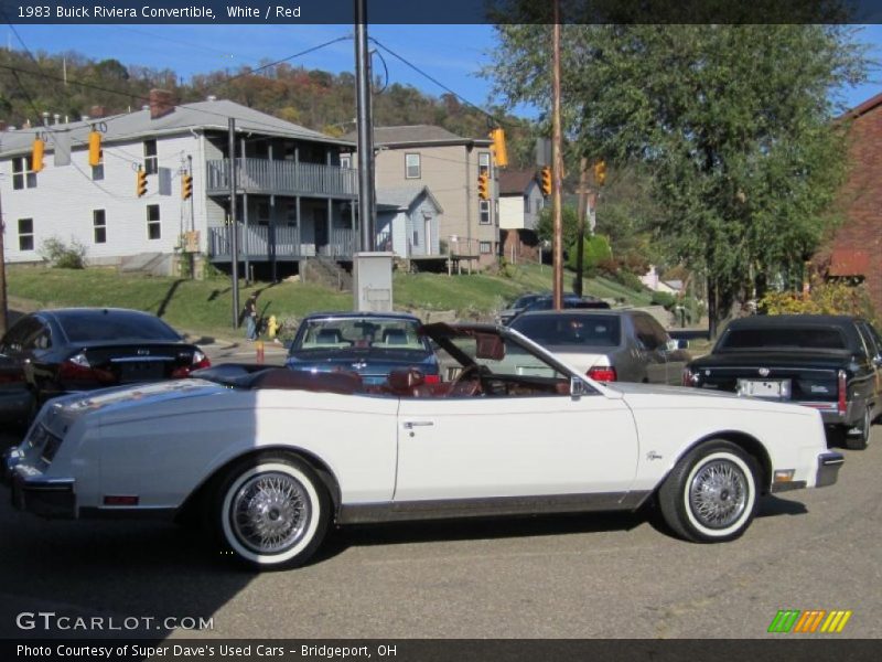 White / Red 1983 Buick Riviera Convertible