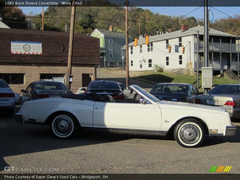 White / Red 1983 Buick Riviera Convertible