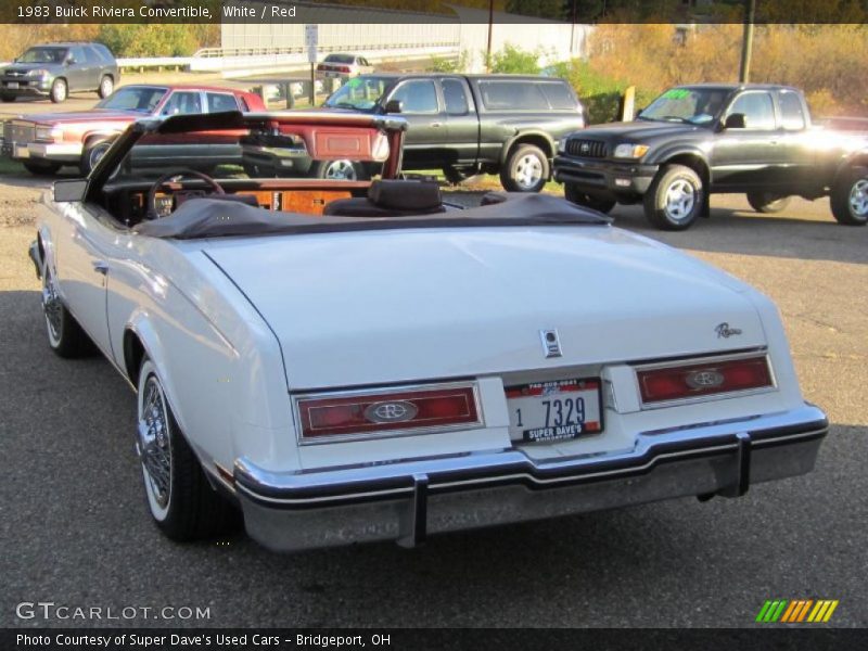 White / Red 1983 Buick Riviera Convertible