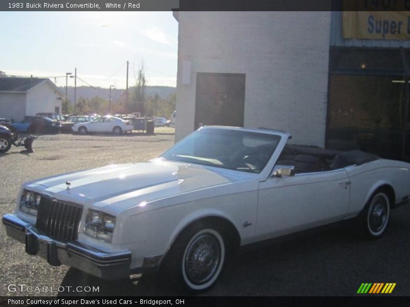 White / Red 1983 Buick Riviera Convertible