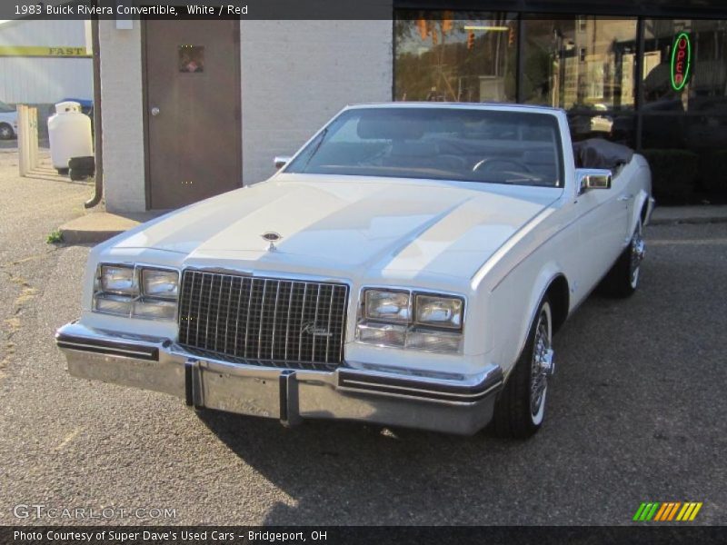 White / Red 1983 Buick Riviera Convertible