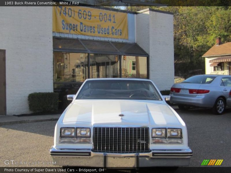 White / Red 1983 Buick Riviera Convertible