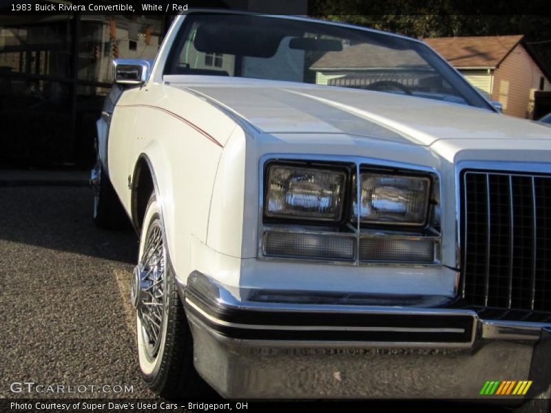 White / Red 1983 Buick Riviera Convertible