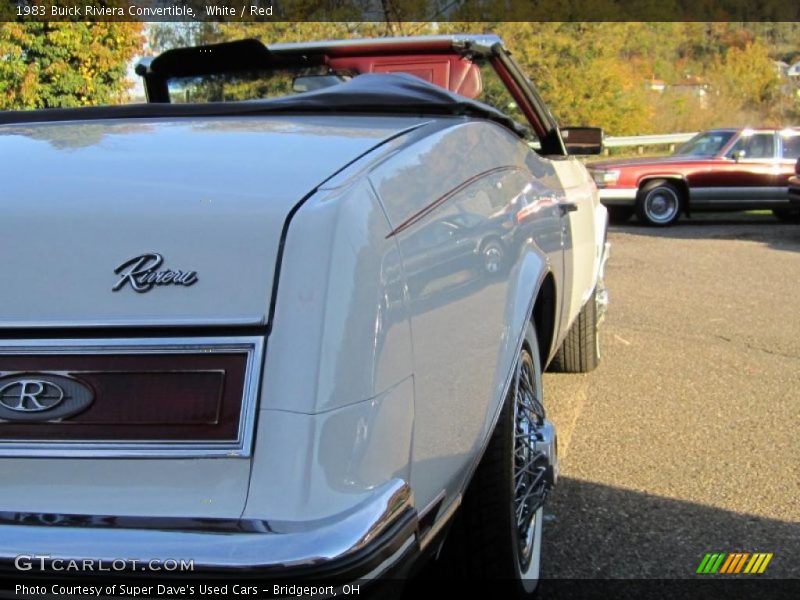 White / Red 1983 Buick Riviera Convertible