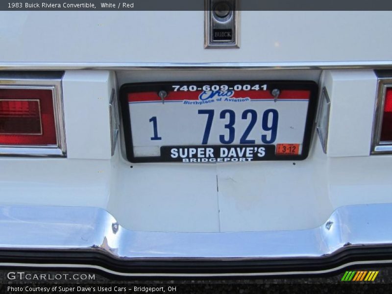 White / Red 1983 Buick Riviera Convertible