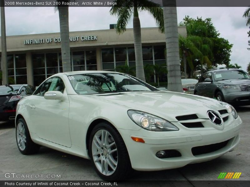 Arctic White / Beige 2008 Mercedes-Benz SLK 280 Roadster