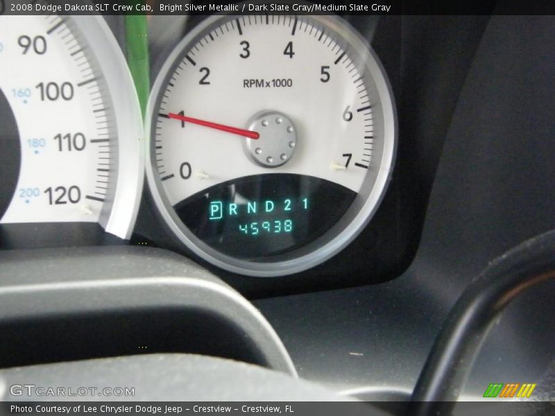 Bright Silver Metallic / Dark Slate Gray/Medium Slate Gray 2008 Dodge Dakota SLT Crew Cab