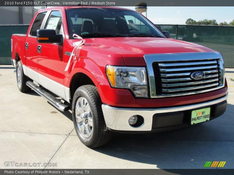 Vermillion Red / Medium Stone 2010 Ford F150 XLT SuperCrew