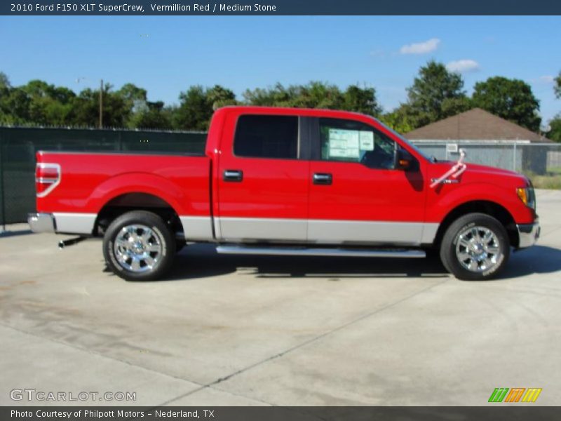Vermillion Red / Medium Stone 2010 Ford F150 XLT SuperCrew
