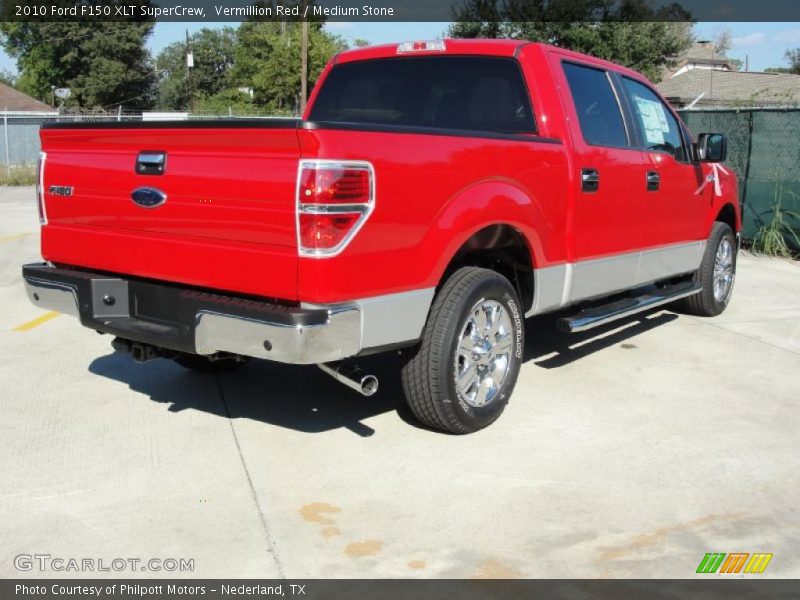 Vermillion Red / Medium Stone 2010 Ford F150 XLT SuperCrew