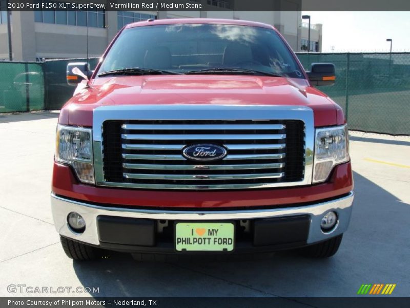 Vermillion Red / Medium Stone 2010 Ford F150 XLT SuperCrew