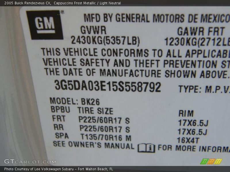 Cappuccino Frost Metallic / Light Neutral 2005 Buick Rendezvous CX