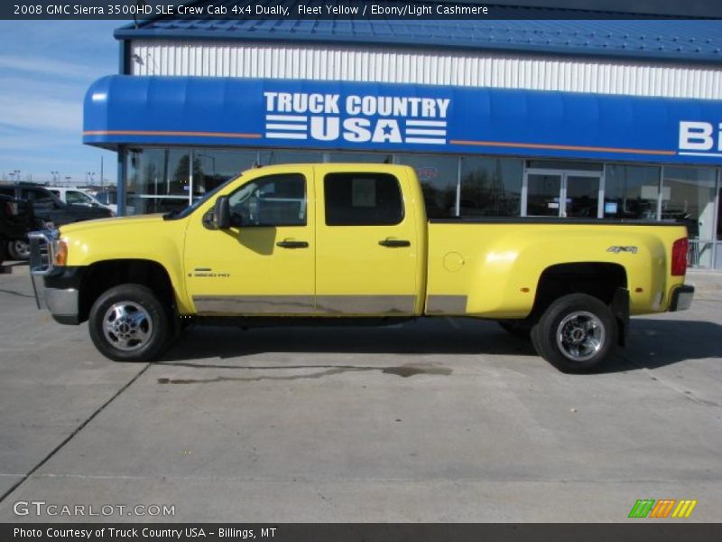 Fleet Yellow / Ebony/Light Cashmere 2008 GMC Sierra 3500HD SLE Crew Cab 4x4 Dually