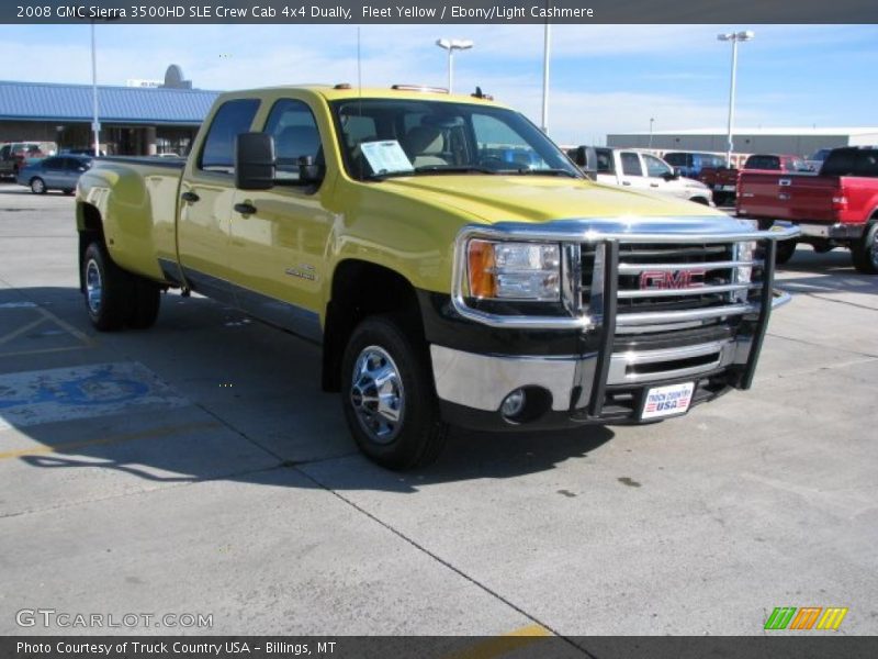 Fleet Yellow / Ebony/Light Cashmere 2008 GMC Sierra 3500HD SLE Crew Cab 4x4 Dually