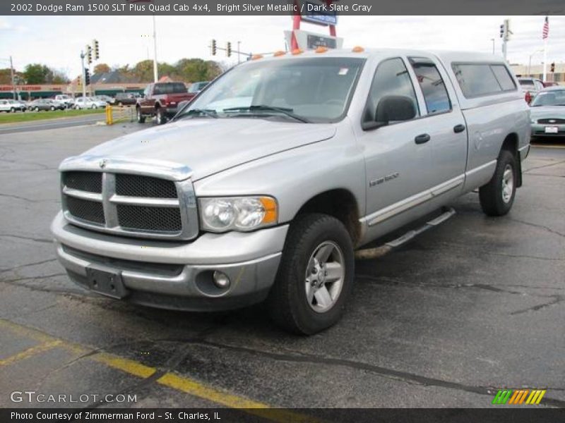 Bright Silver Metallic / Dark Slate Gray 2002 Dodge Ram 1500 SLT Plus Quad Cab 4x4
