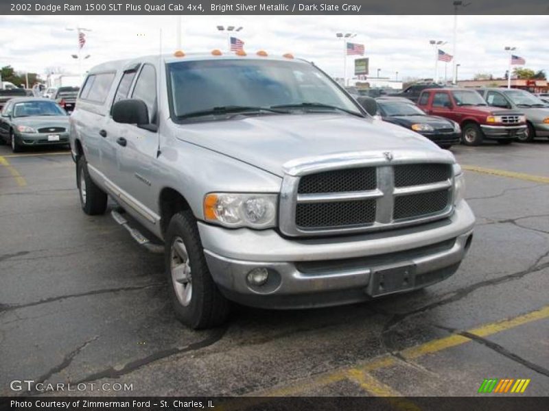 Bright Silver Metallic / Dark Slate Gray 2002 Dodge Ram 1500 SLT Plus Quad Cab 4x4
