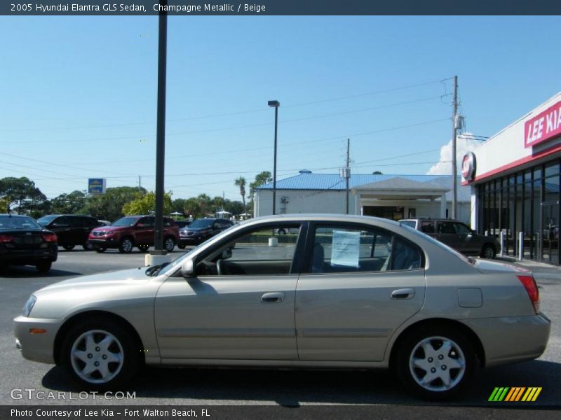 Champagne Metallic / Beige 2005 Hyundai Elantra GLS Sedan