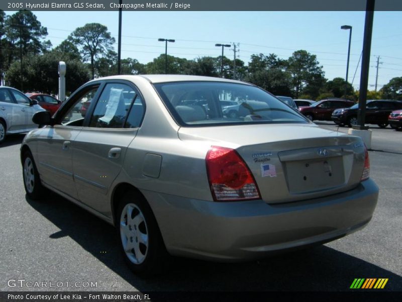 Champagne Metallic / Beige 2005 Hyundai Elantra GLS Sedan