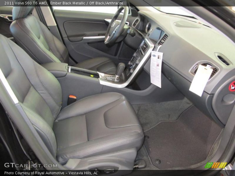  2011 S60 T6 AWD Off Black/Anthracite Interior