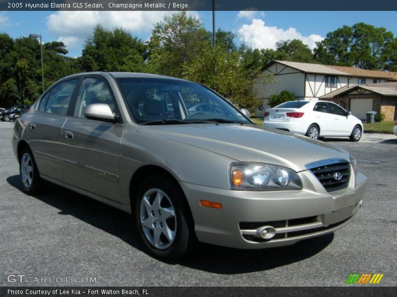 Champagne Metallic / Beige 2005 Hyundai Elantra GLS Sedan