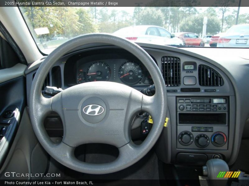 Champagne Metallic / Beige 2005 Hyundai Elantra GLS Sedan
